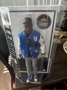 Mattel LeBron James Foundation Fashion Doll in Blue and White Letterman Jacket
